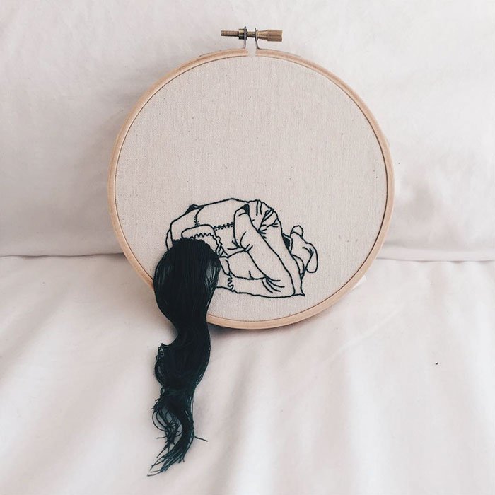 Sheena Liam 3D Embroidery woman bending over