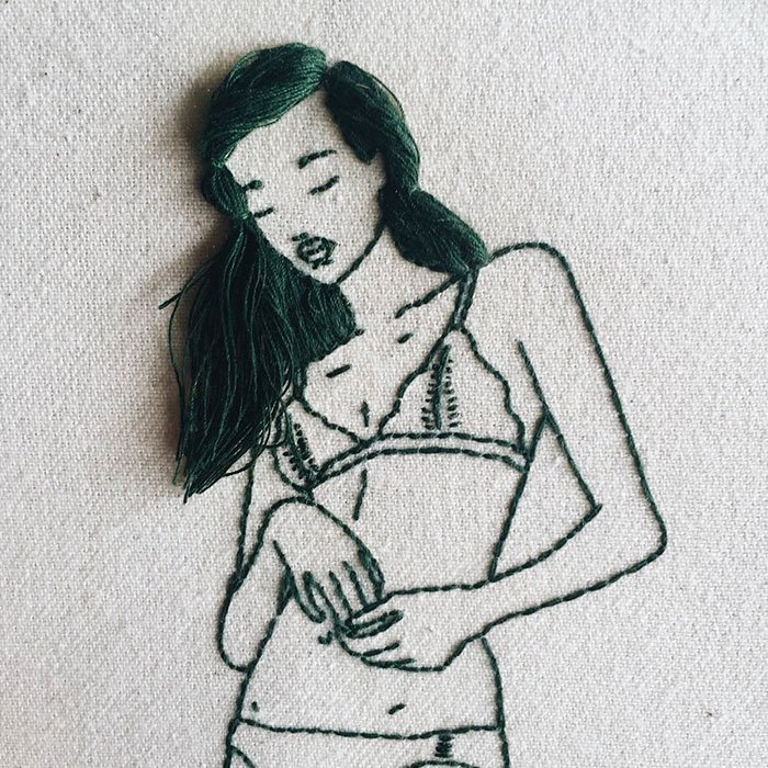 Sheena Liam 3D Embroidery woman in bikini
