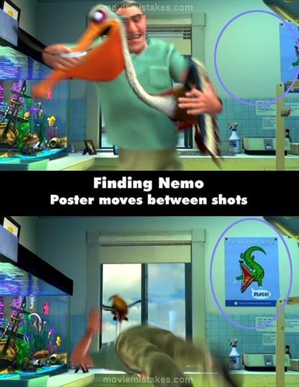 disney movie mistakes finding nemo poster