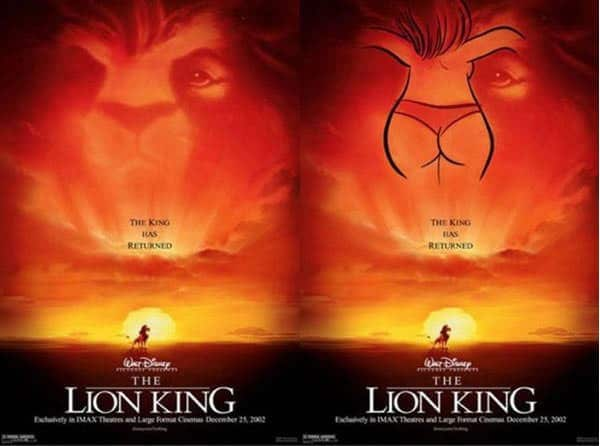 disney movie mistakes naked woman the lion king