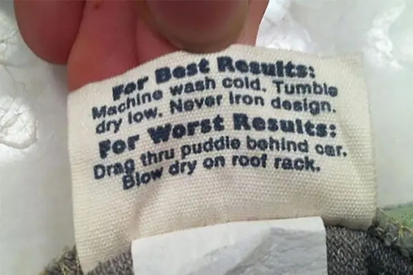funny product instructions for worst resutls