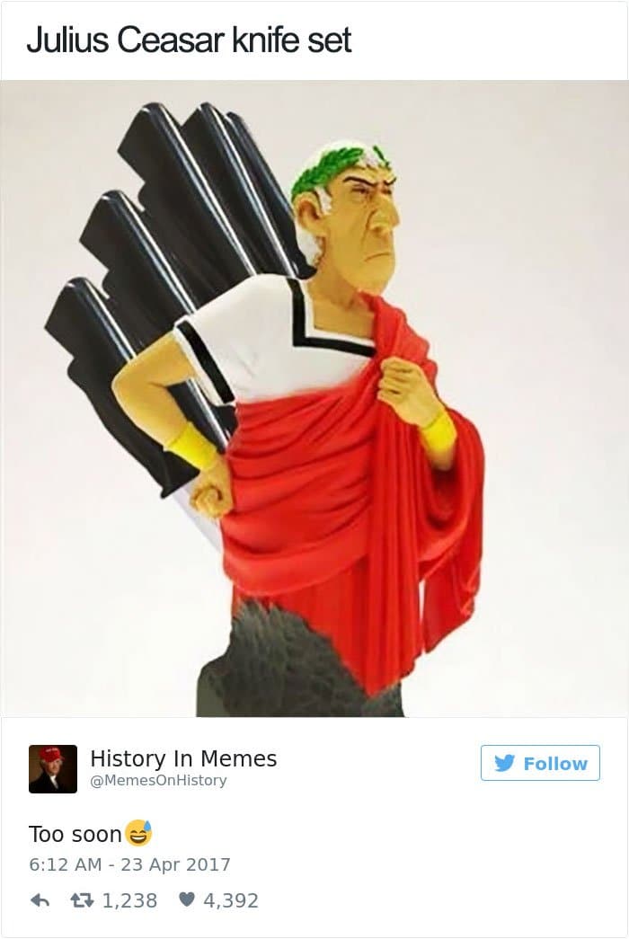 history memes julius ceasar knife set