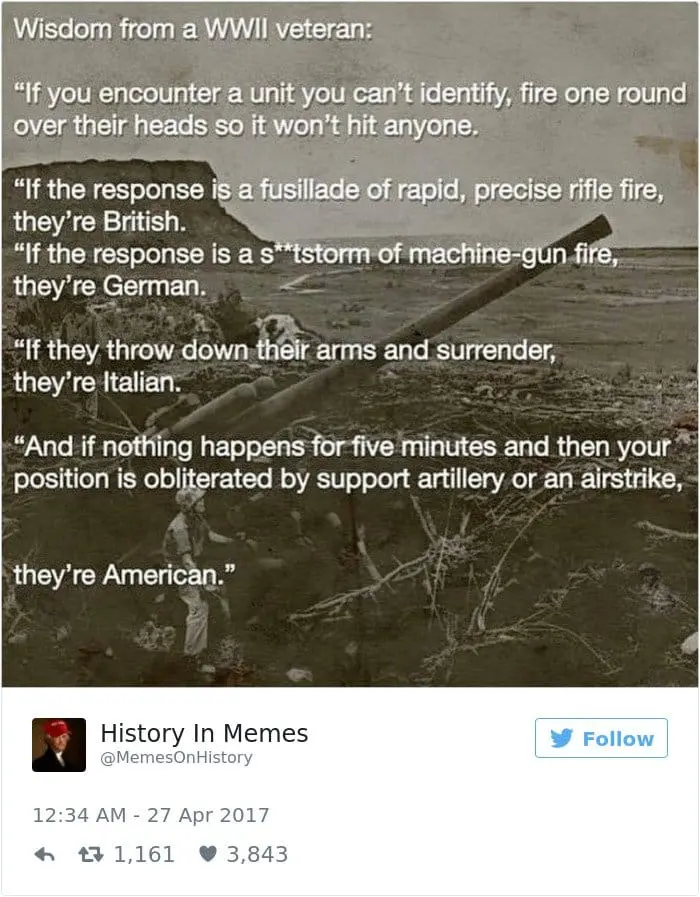 history memes wisdom from a war veteran