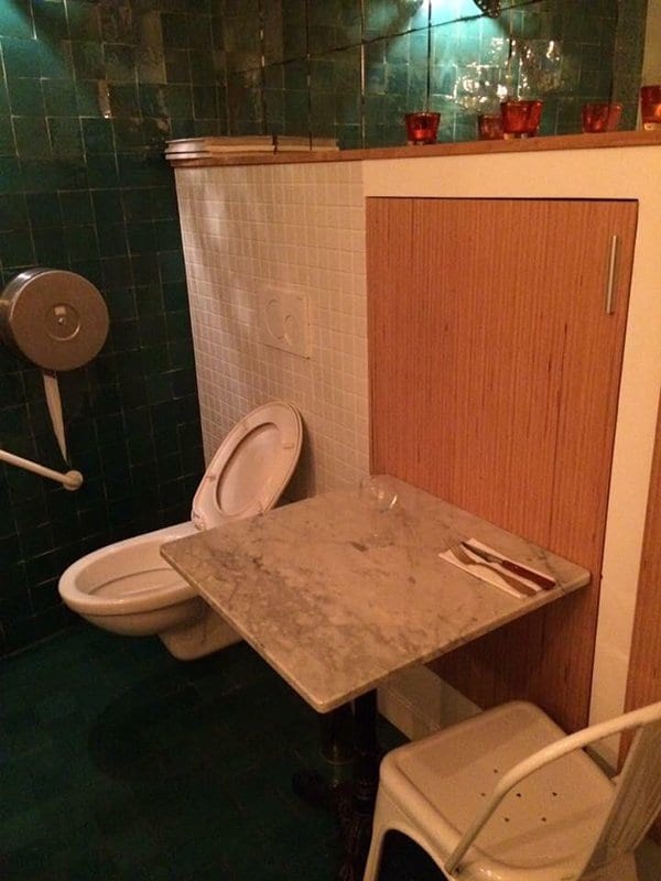 intriguing images toilet with table in restaurant