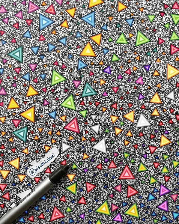 visoth kakvei doodles colorful triangles