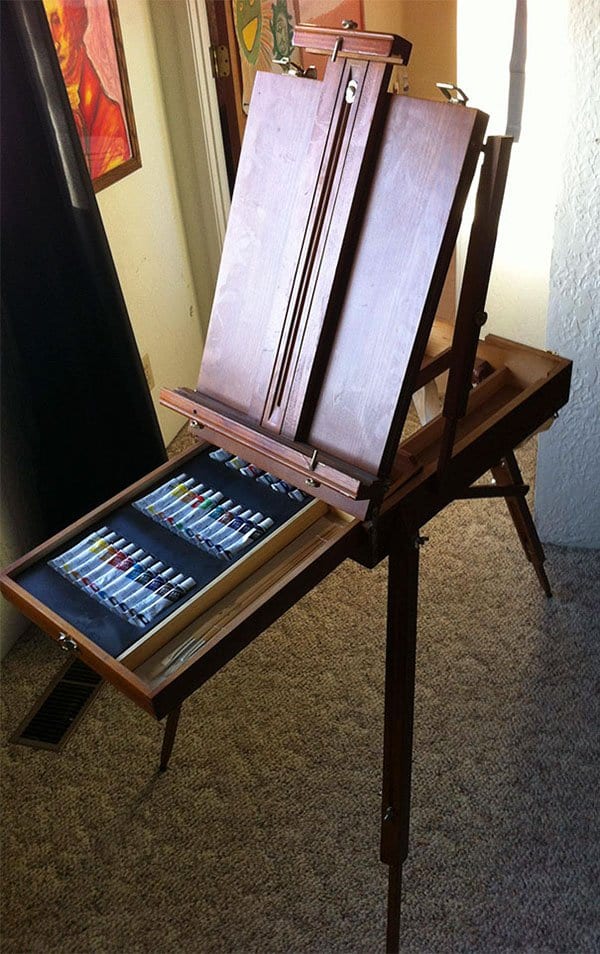 Best Things In Thrift Stores art easel with paint 20 dollars