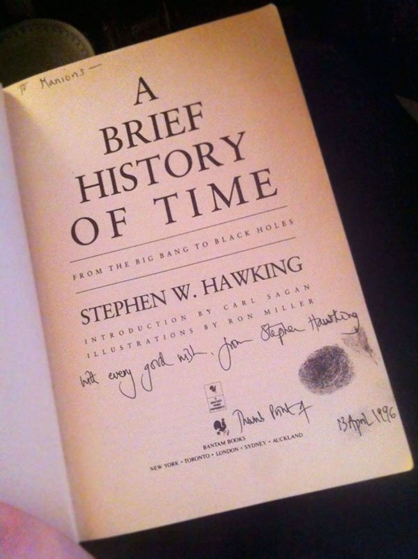 Best Things In Thrift Stores stephen hawking signed book