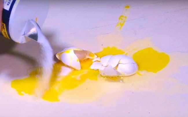 Clever Cleaning Tricks cleaning broken egg
