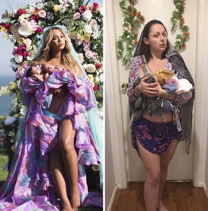 Comedienne Hilariously Recreates Celebrity Instagram Photos beyonce