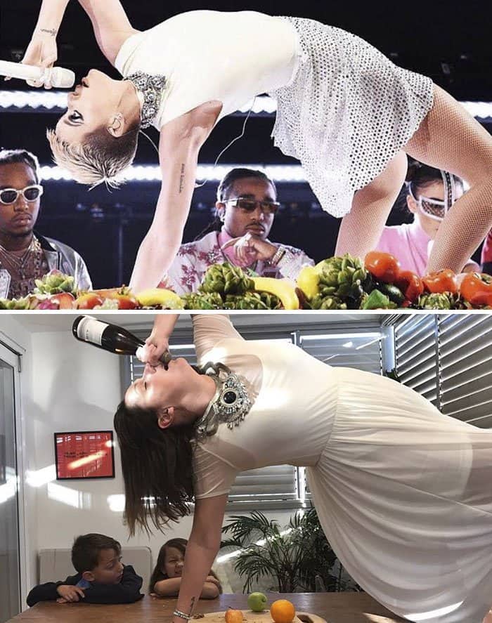 Comedienne Hilariously Recreates Celebrity Instagram Photos katy perry
