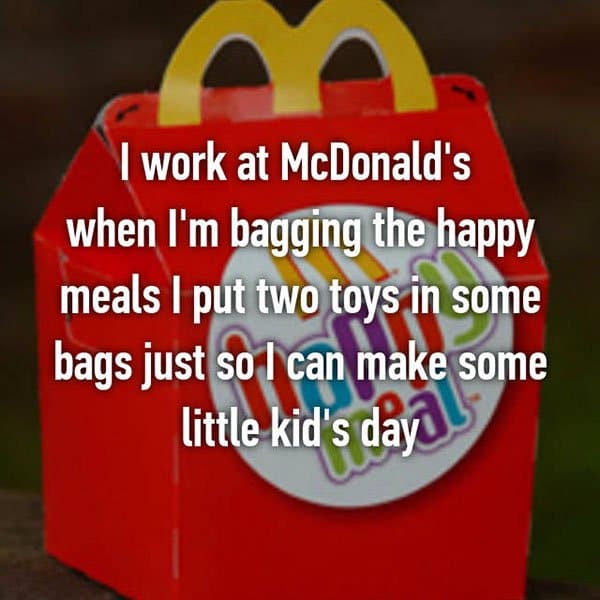 Confessions From Fast Food Workers put two toys in