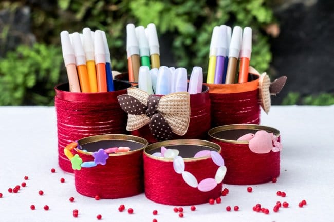 Creative Ways To Transform Tin Cans stationary organizer