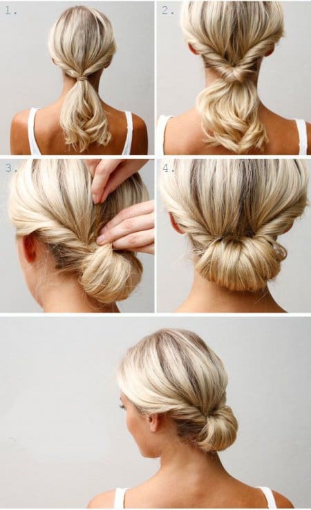 Easy Hairstyles simple chignon