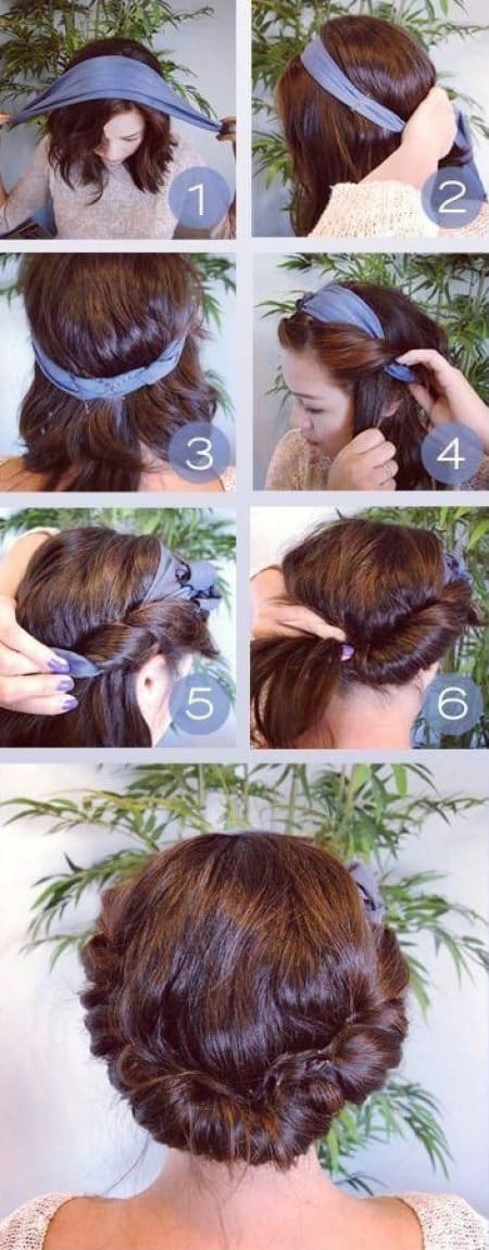 Easy Hairstyles summer scarf up do