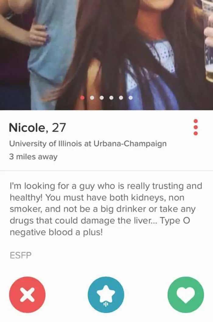 Funny Tinder Profiles looking for a healthy guy