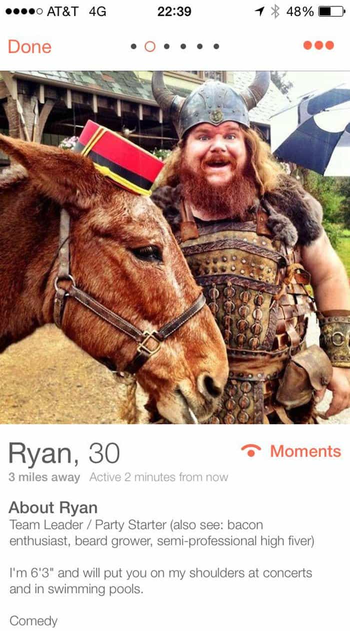 Funny Tinder Profiles team leader party starter