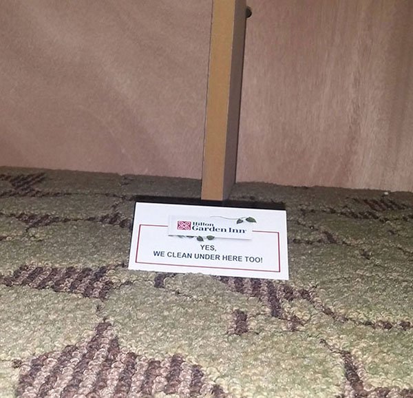 Genius Hotels we clean under the bed