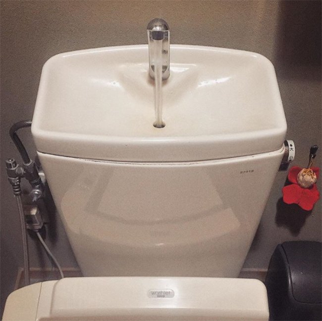 Genius Japanese Inventions sink over toilet