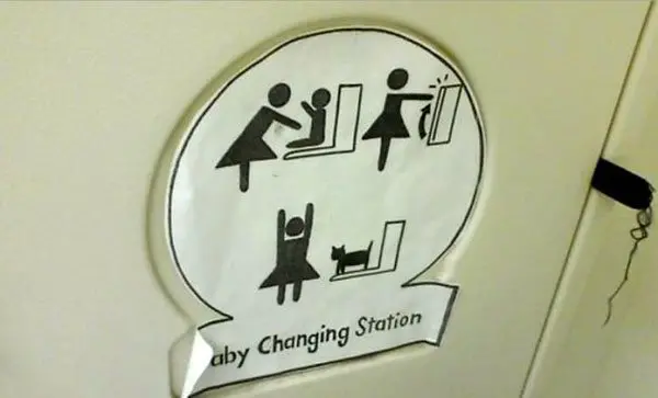 Genius Vandalism baby changing station