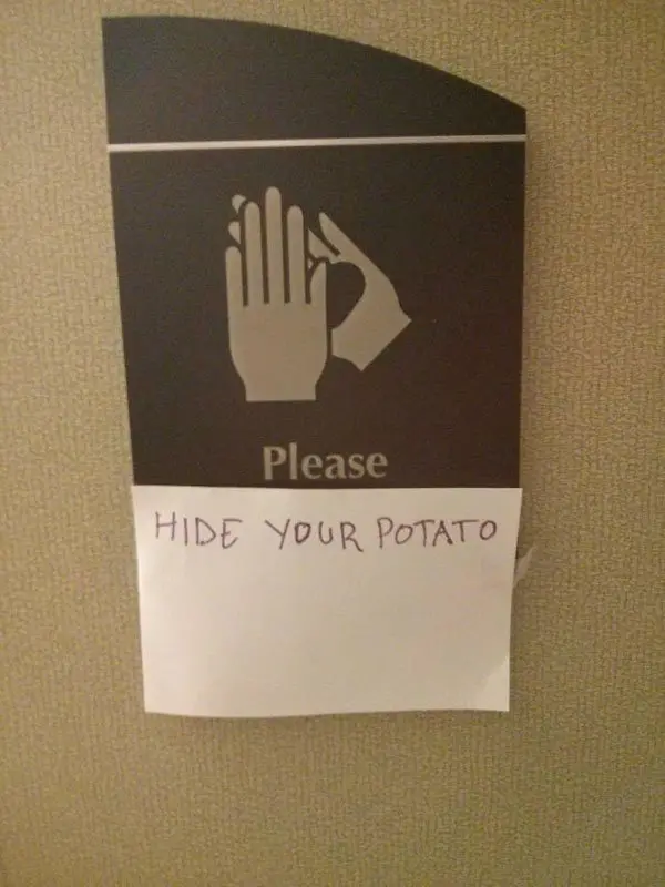 Genius Vandalism please hide your potato