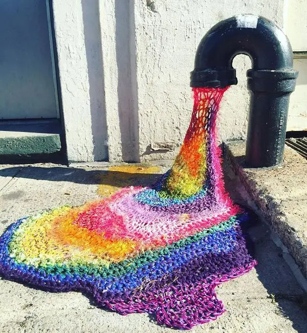 Genius Vandalism rainbow knitted liquid