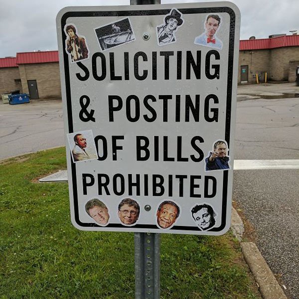 Genius Vandalism soliciting and posting of bills prohibited