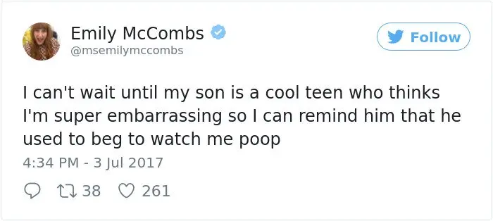 Hilarious Parenting Tweets beg to watch me poop