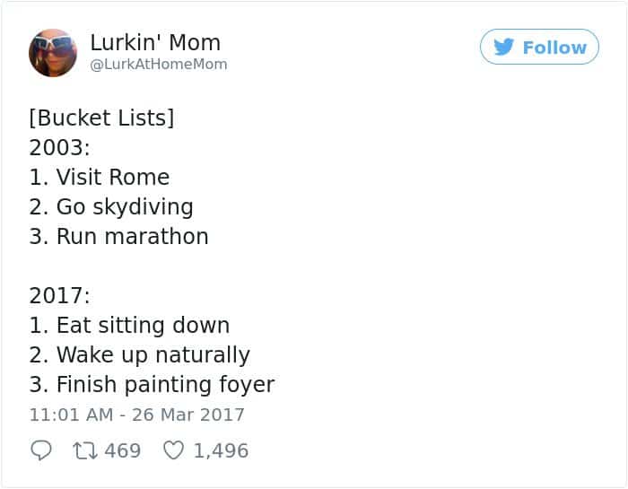 Hilarious Parenting Tweets bucket lists
