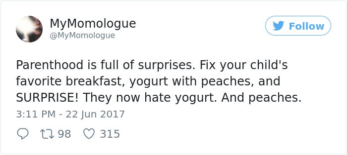 Hilarious Parenting Tweets favorite breakfast