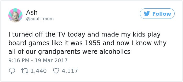 Hilarious Parenting Tweets grandparents alcoholics