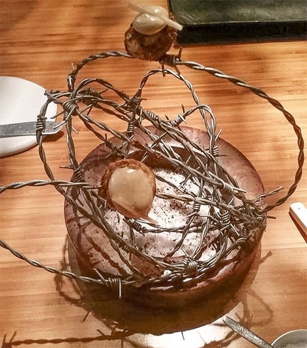 Hipster Restaurants Went Too Far With Food Serving barbed wire