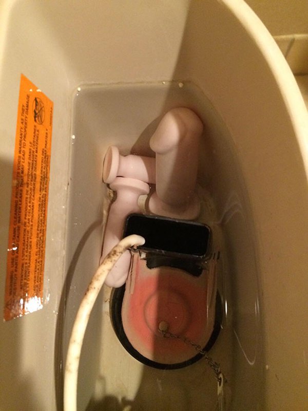 Hotel Fails toilet with dildos