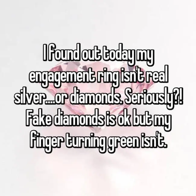 How Women Feel About Fake Engagement Rings finger turning green