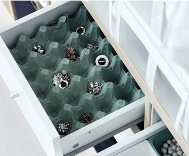 Ideas For Where To Store Things egg carton in drawer