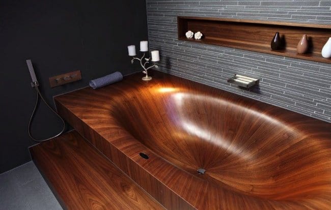 Luxurious Bath Tubs wooden tub