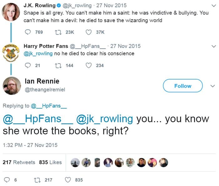 Moments People Didn't Realize Who They Were Talking To jk rowling