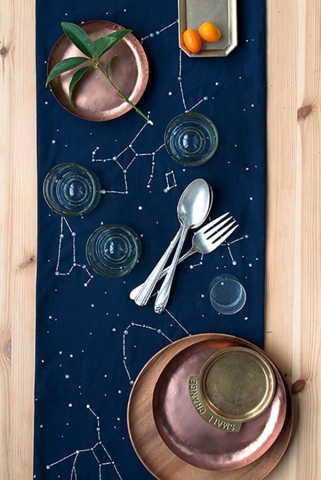 Space Themed Interior Design Ideas constellation table runner