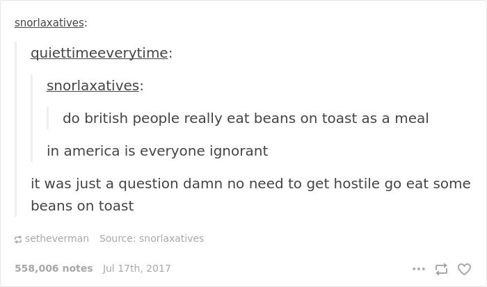 Times Americans Were Surprised And Confused By British Things beans on toast