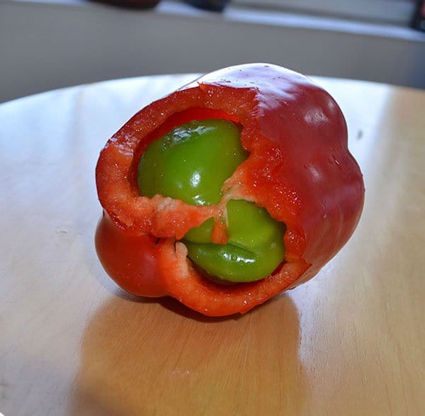Times People Won The Food Lottery green pepper growing inside red one