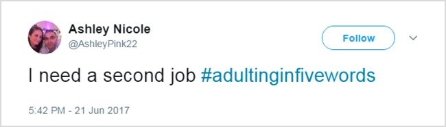 Tweets About Adulthood i need a second job