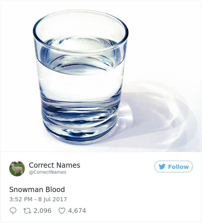 Twitter Account Renames Everyday Objects snowman blood