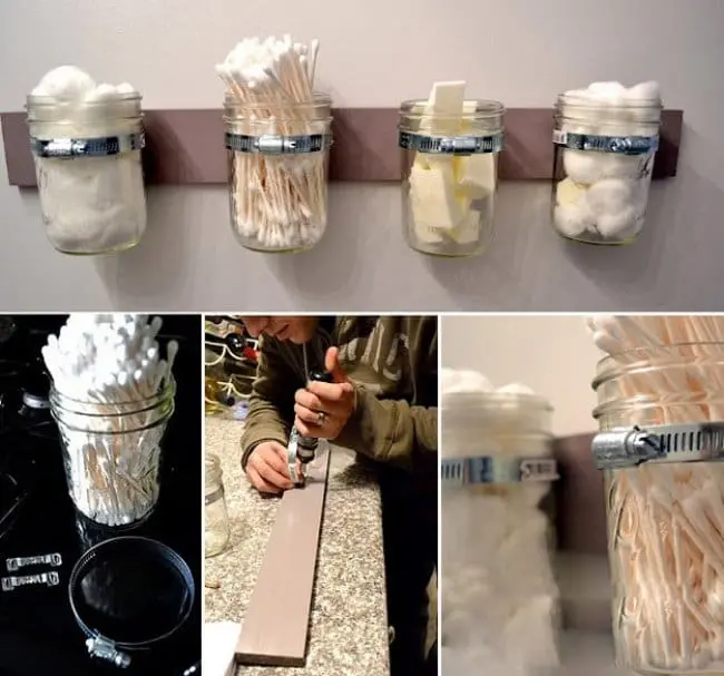 Ways To Organize Your Home jars attached to wall