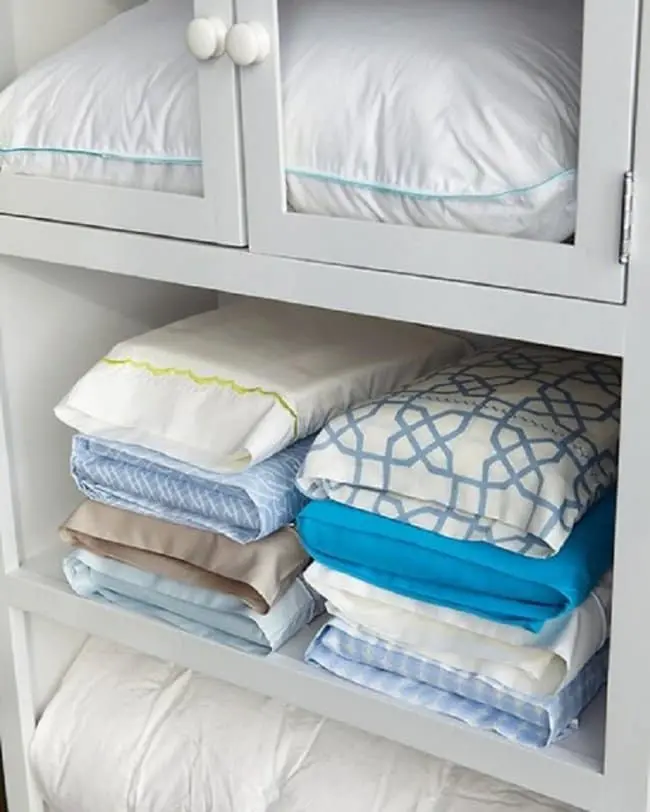 Ways To Organize Your Home sheets and linen inside pillowcase