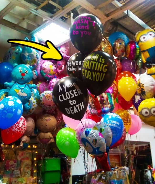 Amusing Jokes a year closer to death balloon