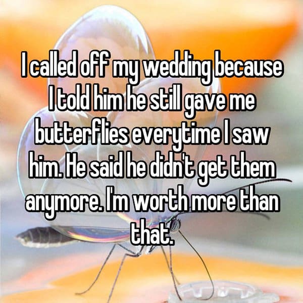 Brides Share The Reasons They Cancelled Their Weddings butterflies