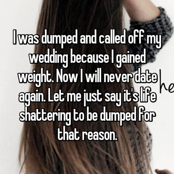 Brides Share The Reasons They Cancelled Their Weddings gained weight