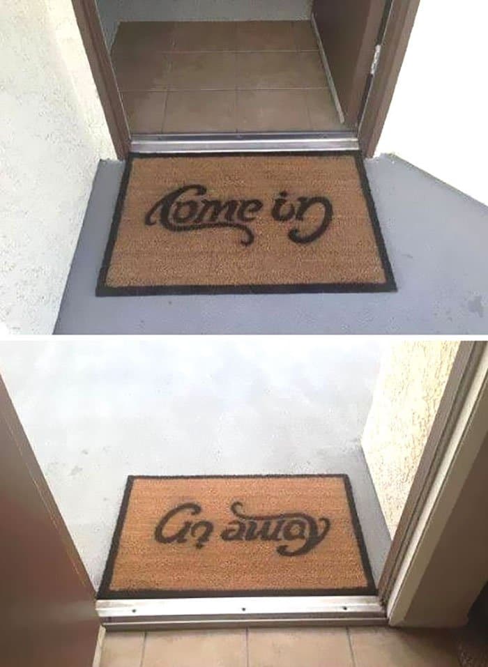 Creative And Hilarious Doormats come in go away