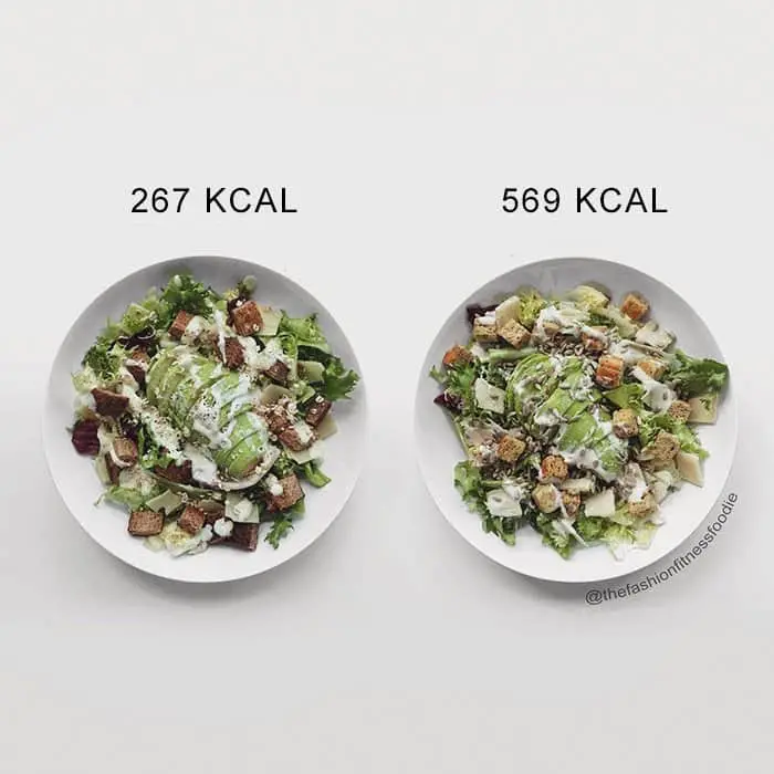 Fitness Blogger Shares Food Comparisons salad vs salad