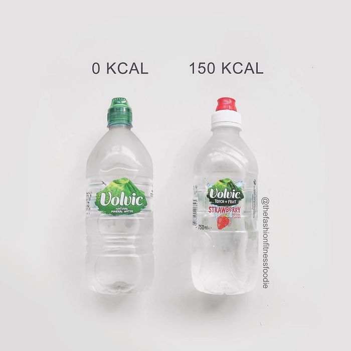 Fitness Blogger Shares Food Comparisons water vs flavoured water