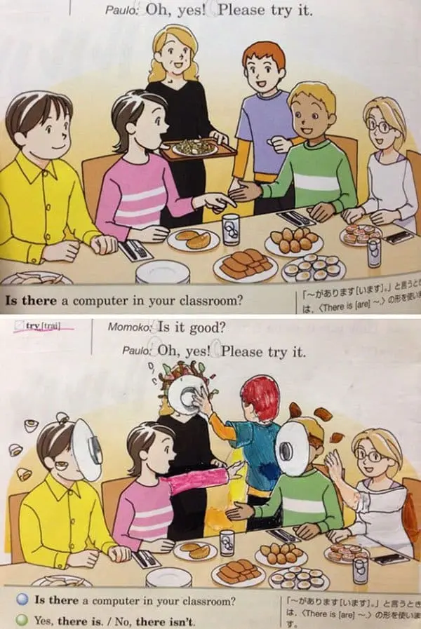 Genius Textbook Vandalism food fight